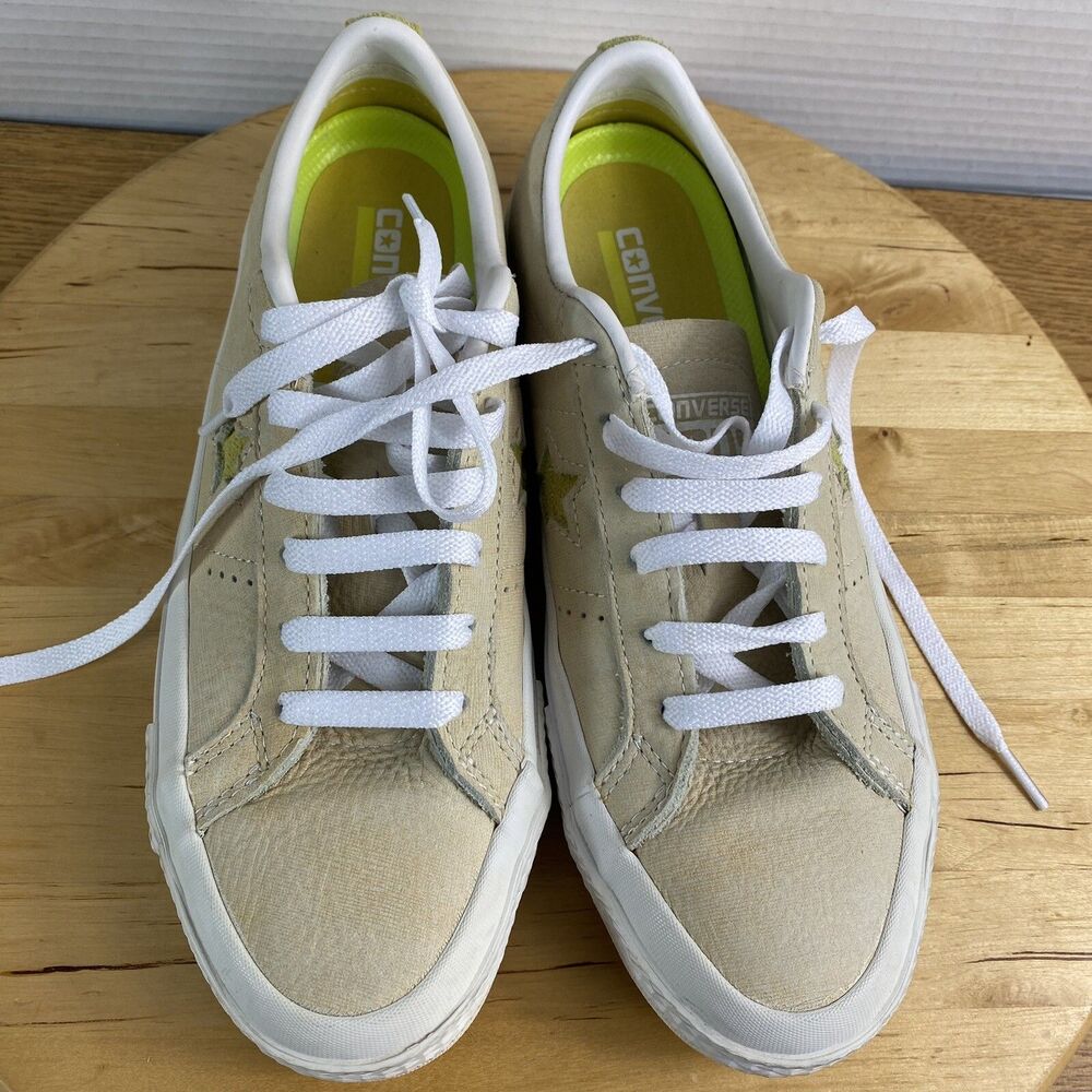 Converse One Star Ox Leather Bitter Lemon White Low Top Sneakers Men 6 Women 7.5 - Picture 10 of 11
